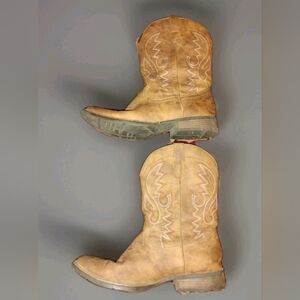 Men's Tan Leather Cowboy Boots